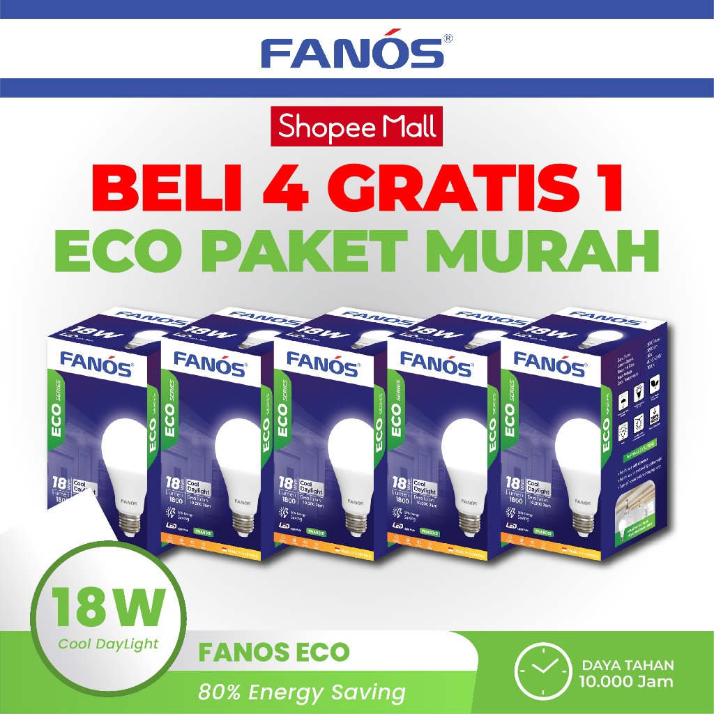 Jual Fanos Eco W Beli Gratis Lampu Led Bohlam Cahaya Putih Bergaransi Shopee Indonesia