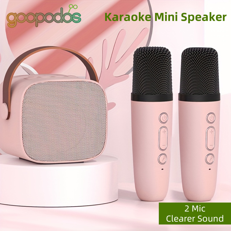Jual Goopodos Speaker Bluetooth Karaoke 2 Mic Mini Set Salon With ...
