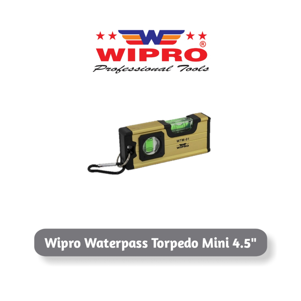 Jual Wipro Waterpass Torpedo Level Mini Wtm-01 Size 4.5 Inch Water Pass ...