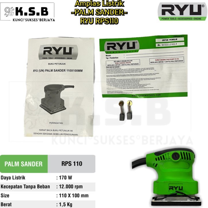 Jual Mesin Amplas Listrik / PALM SANDER RYU RPS110 | Shopee Indonesia