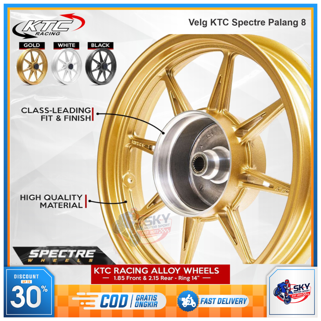 Jual Velg KTC Spectre Palang 8 Alloy Wheels Ring 14 Vario 110 125 150 ...