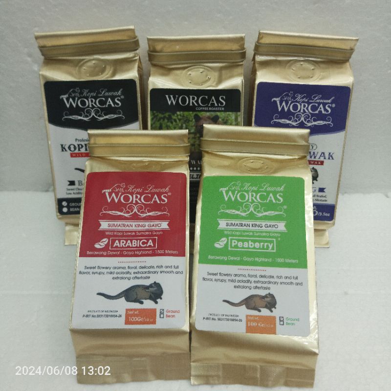 Jual WORCAS BALI KING, SUMATRA KING GAYO ARABICA, MANDHELING KING