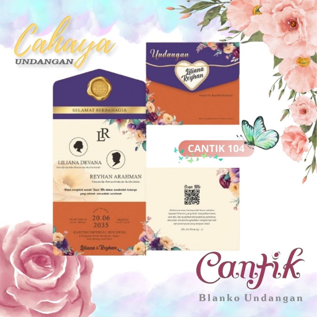 Jual Blangko Undangan Kertas Undangan Pernikahan CANTIK 104 Harga ...