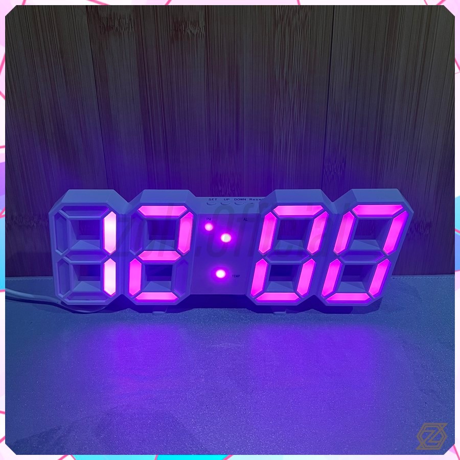 Jual [zolo] Jam Dinding LED 3D / Jam Meja Digital LED 3D Bentuk Angka ...