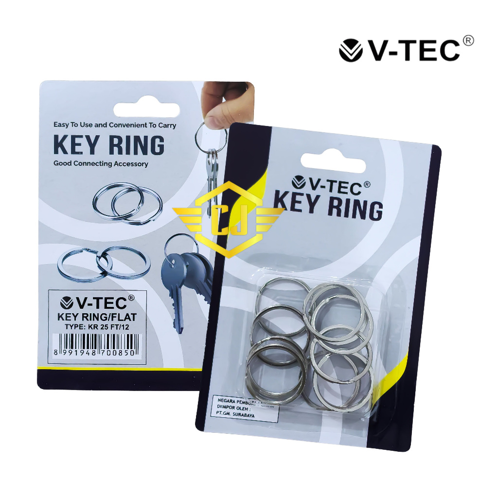Jual Key Ring V-TEC KR-25 FT/12 Flat ( Keychain Ring Gantungan Kunci ...