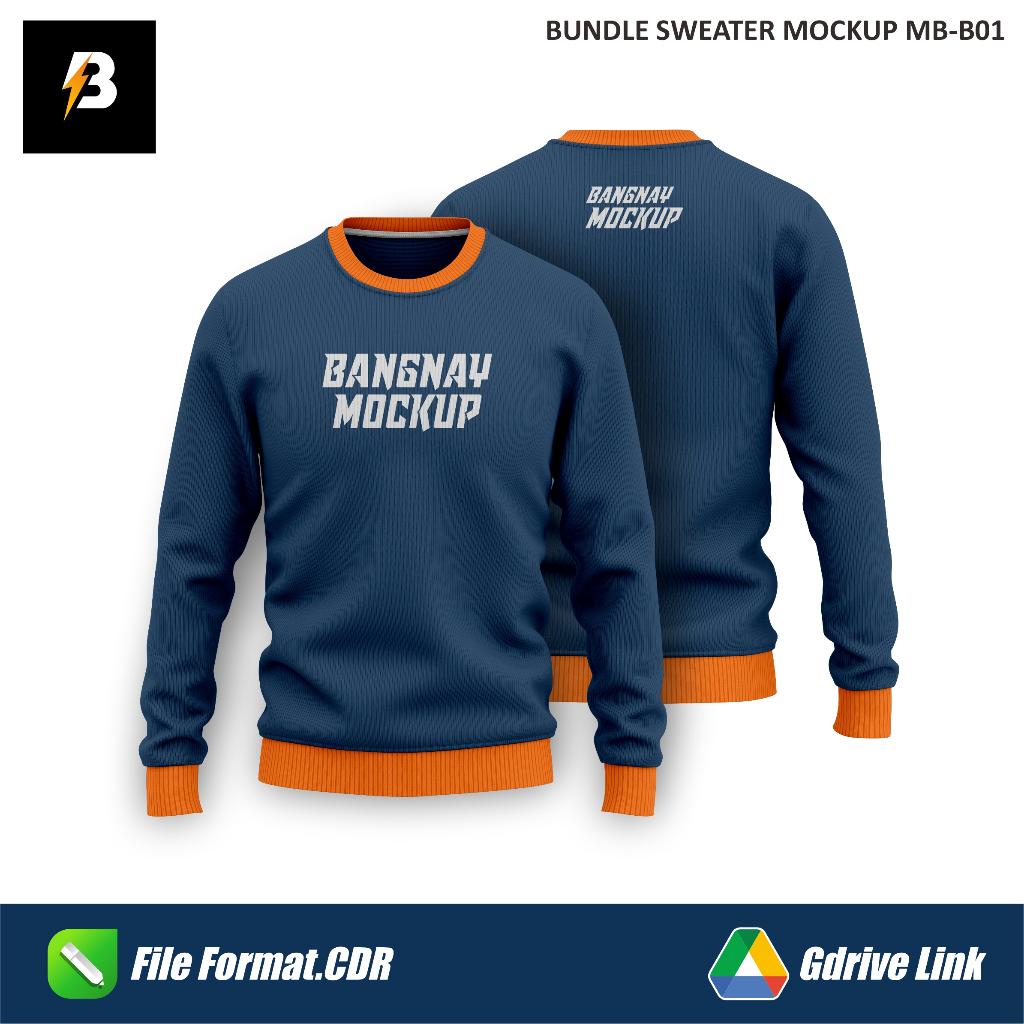 Jual BUNDLE MOCKUP DESIGN SWEATER (FRONT & BACK) - CORELDRAW FILE CDR ...