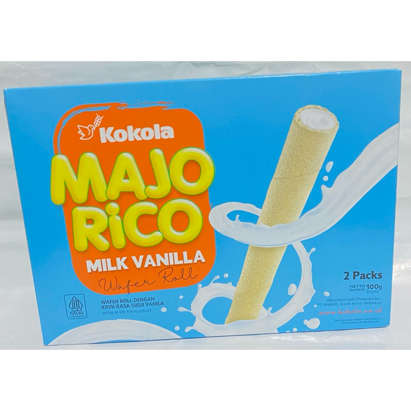 Jual Kokola Kue Kuki Wafer Roll stick Milk Vanila Majo Rico Kokola ...