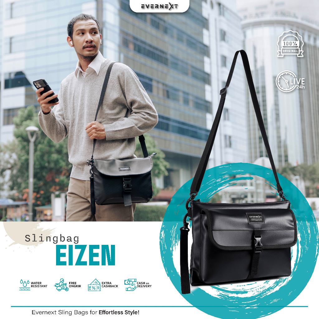 Jual Evernext - Tas Selempang Pria Waterproof Sling Bag Eizen Anti Air ...