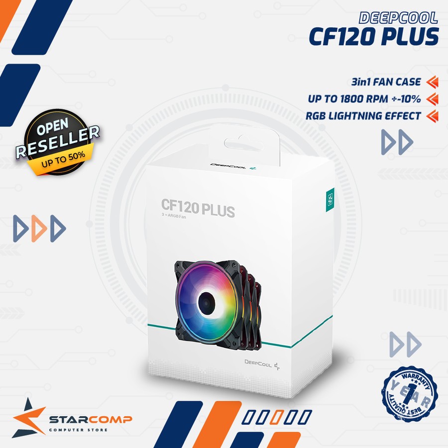 Jual Deepcool CF 120 PLUS 3 x Fan ARGB 3in1 Fan Case 12cm CF 120 ...