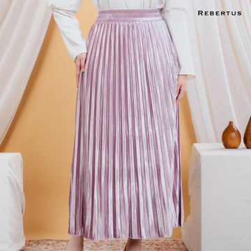 Rok Plisket Bludru Wanita Rebertus Dianda