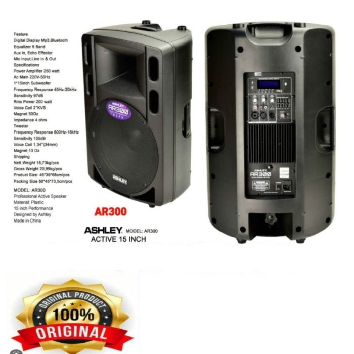 Jual SPEAKER AKTIF ASHLEY 15 INCH AR 300/ AR300 ORIGINAL | Shopee Indonesia