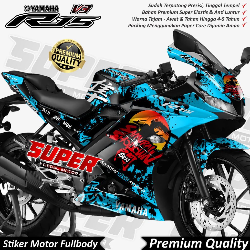 Jual Stiker Decal Motor Yamaha R15 V3 Full Body Variasi Hayabusa ...
