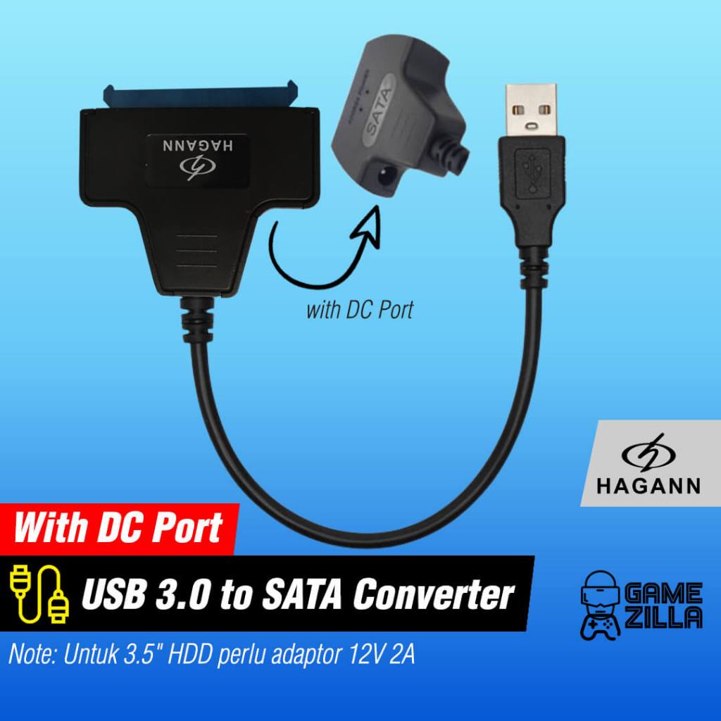 Jual HAGANN CON-CC90 Kabel Adapter Converter SATA to USB 3.0 with DC ...