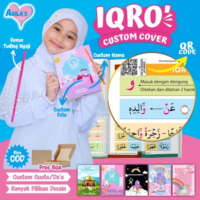 Jual Iqro Custom Cover Custom Nama Foto Iqro Juz Amma Iqro Full Color ...