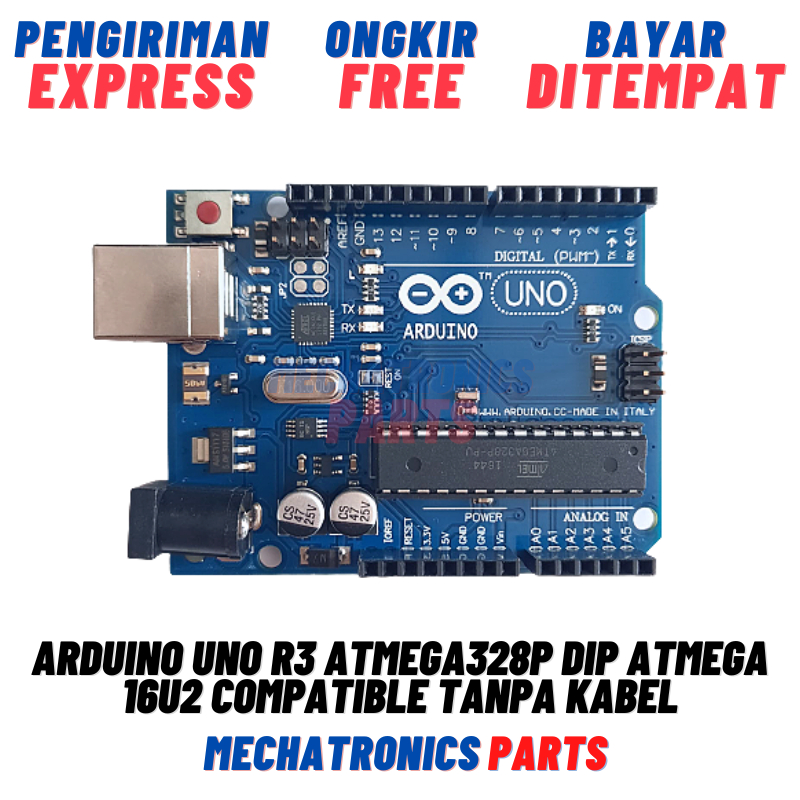 Jual Arduino Uno R3 Atmega328p Dip Atmega 16u2 Compatible Tanpa Kabel