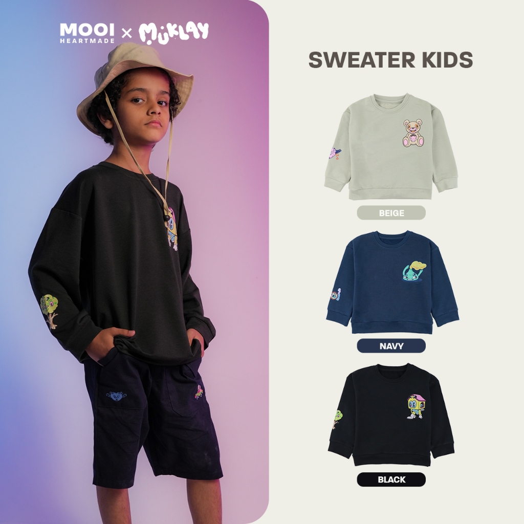 Jual Mooi X Muklay Sweater Anak Unisex Sweater Basic Kids | Shopee ...