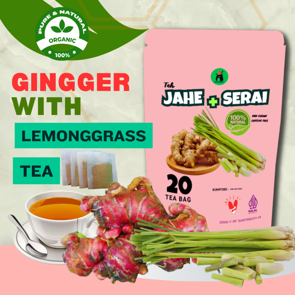 Jual TEH JAHE & SERAI / GINGER with LEMONGRASS TEA herbal tea 100% ...