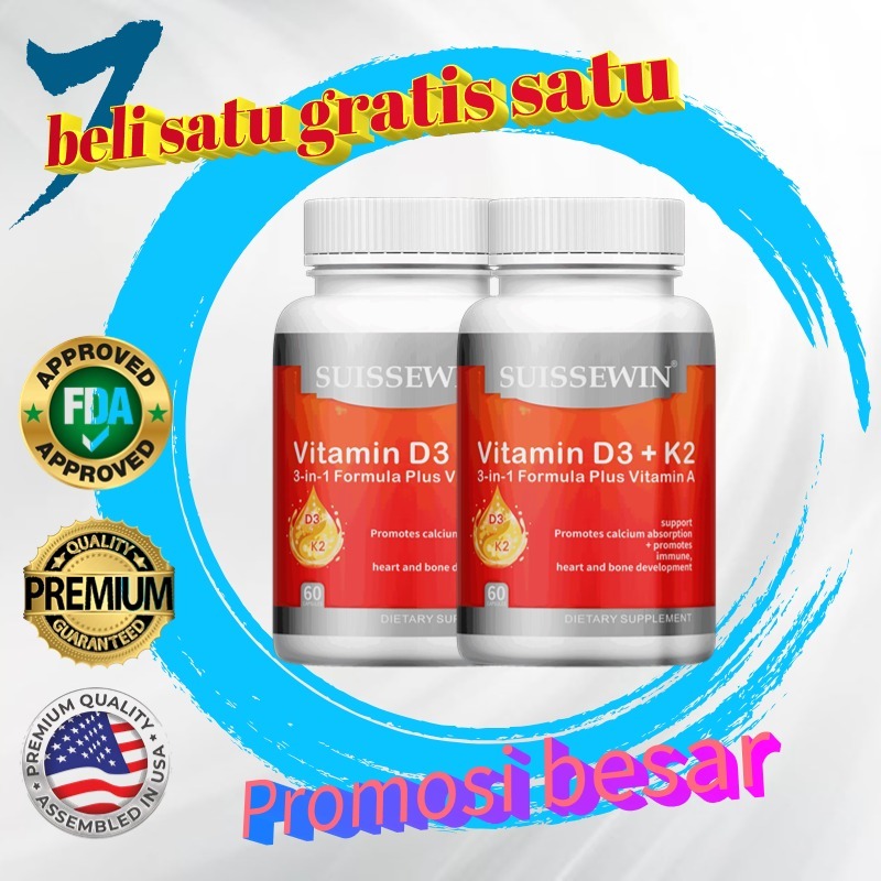 Jual Vitamin D3 K2 Beli Satu Gratis Satu Untuk Meningkatkan Penyerapan Kalsium Mendukung