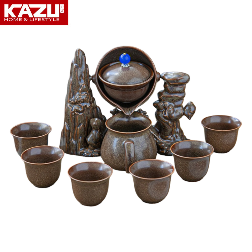 KAZU CHINESE TEAPOT 6 CUPS K12 MOUNTAIN CLASSIC CANGKIR TEH KADO SOUVENIR BINGKISAN PAJANGAN DEKOr