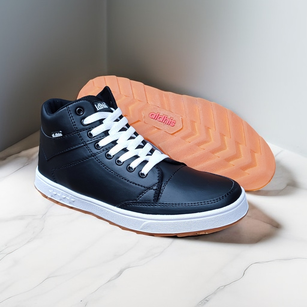 Jual Sepatu Boots Pria Hitam Putih Spatu Boot Cowok Brand Aldhis Buat