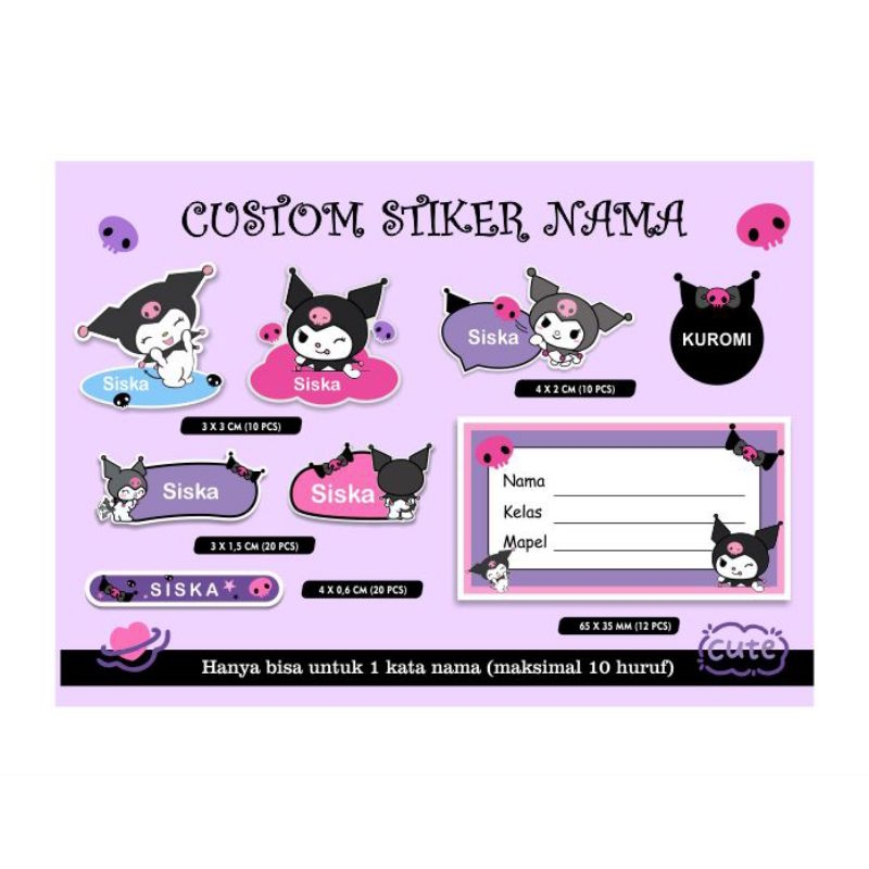 Jual STIKER LABEL NAMA /STIKER MAPEL / STIKER / STIKER NAMA ANAK ...