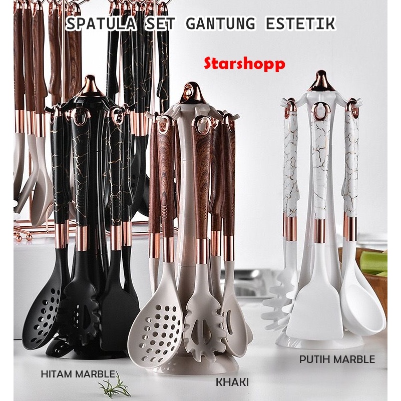 SPATULA MASAK SET 7 IN 1 GOLD ELEGANT MEWAH/SPATULA KITCHEN TOOLS