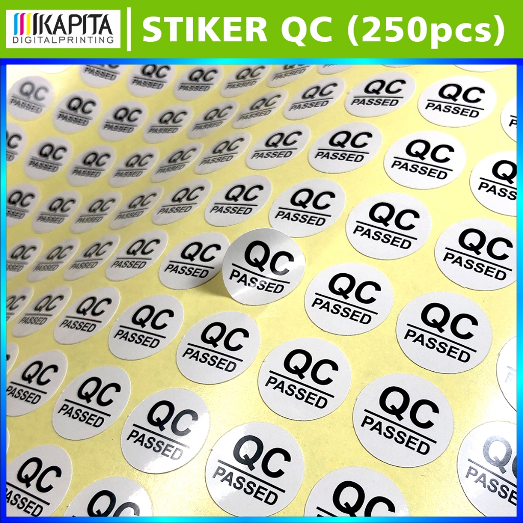 Jual ( isi 250) Stiker QC Passed Bahan Graftac Bontax | Stiker QC Pass ...