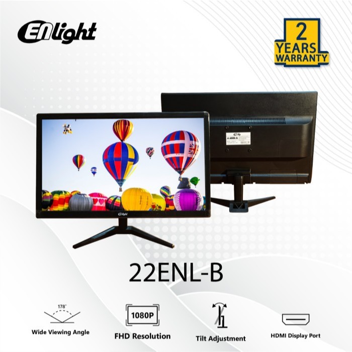 Jual Monitor LED Enlight 22ENL-B 22" 1080p FHD HDMI VGA Frameless ...