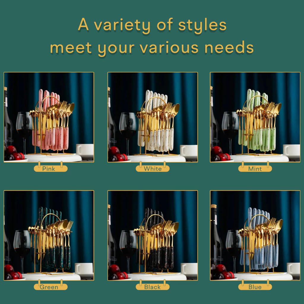 Sendok Sultan Set 24 Pcs Gold Stainless Steel | AutoStock