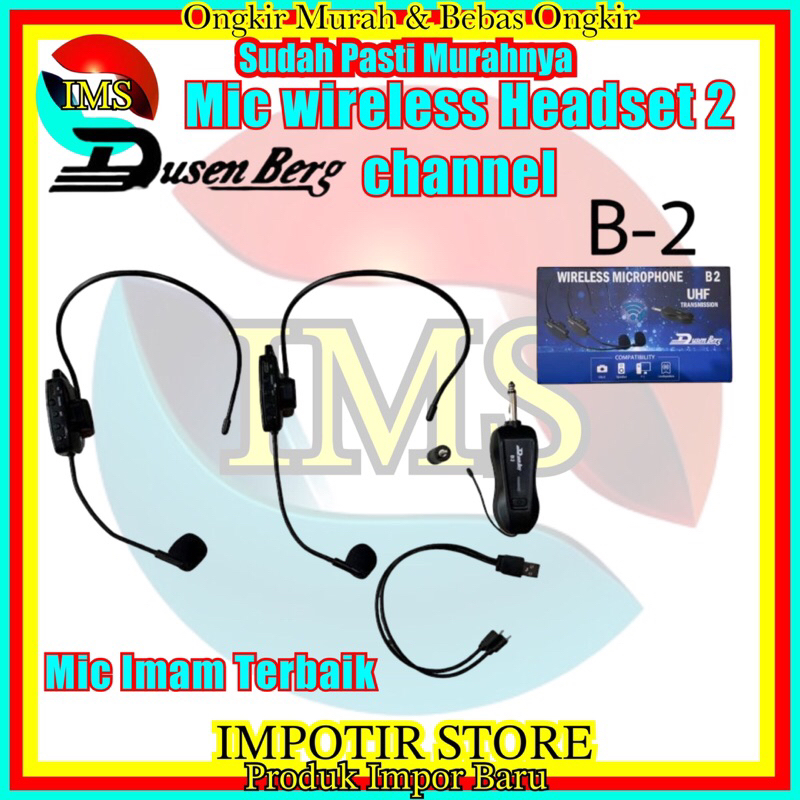 Jual Mic wireless headset Dusenberg B2 bando Imam terbaik Vokal - Main Image