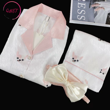 QHST Piyama Satin Baju Tidur Wanita Setelan Import Piyama Wanita Baju Tidur Cewek