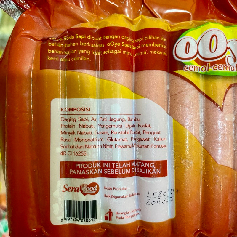 Jual Ooye Sosis Sapi 375gr Isi 15pcs | Shopee Indonesia