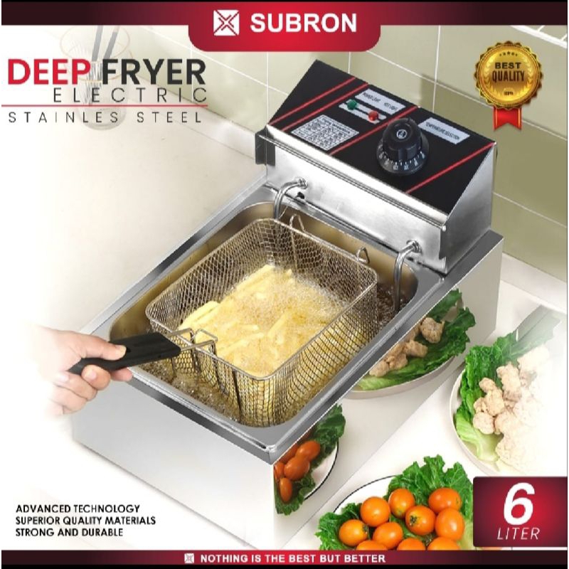 Jual SUBRON Electric Deep Fryer SUBRON DF6L Premium Stainless Steel 6 ...