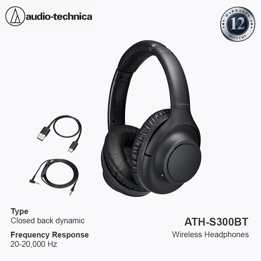 Audio-Technica ATH-S300BT Wireless Headphone with Three Noise Cancelling Mode