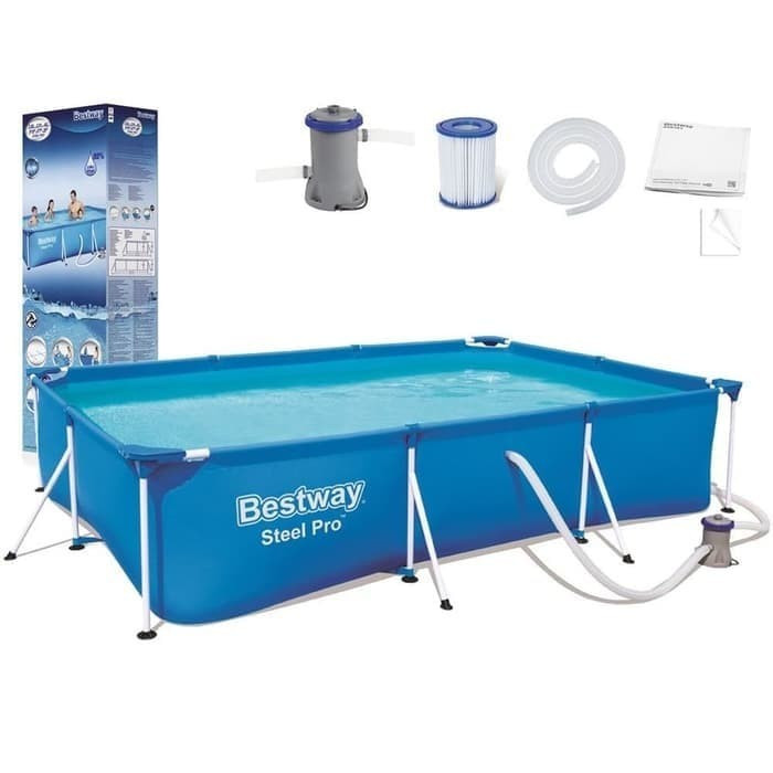 Jual Kolam Renang Keluarga Jumbo 3 meter Steel Pro Frame Pool Bestway ...