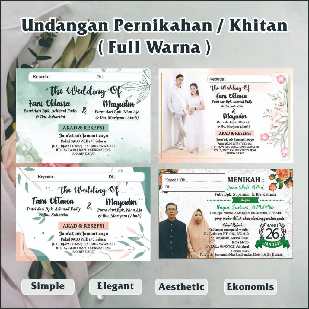 Jual CETAK UNDANGAN PERNIKAHAN | UNDANGAN BESEK| UNDANGAN PUNJUNGAN