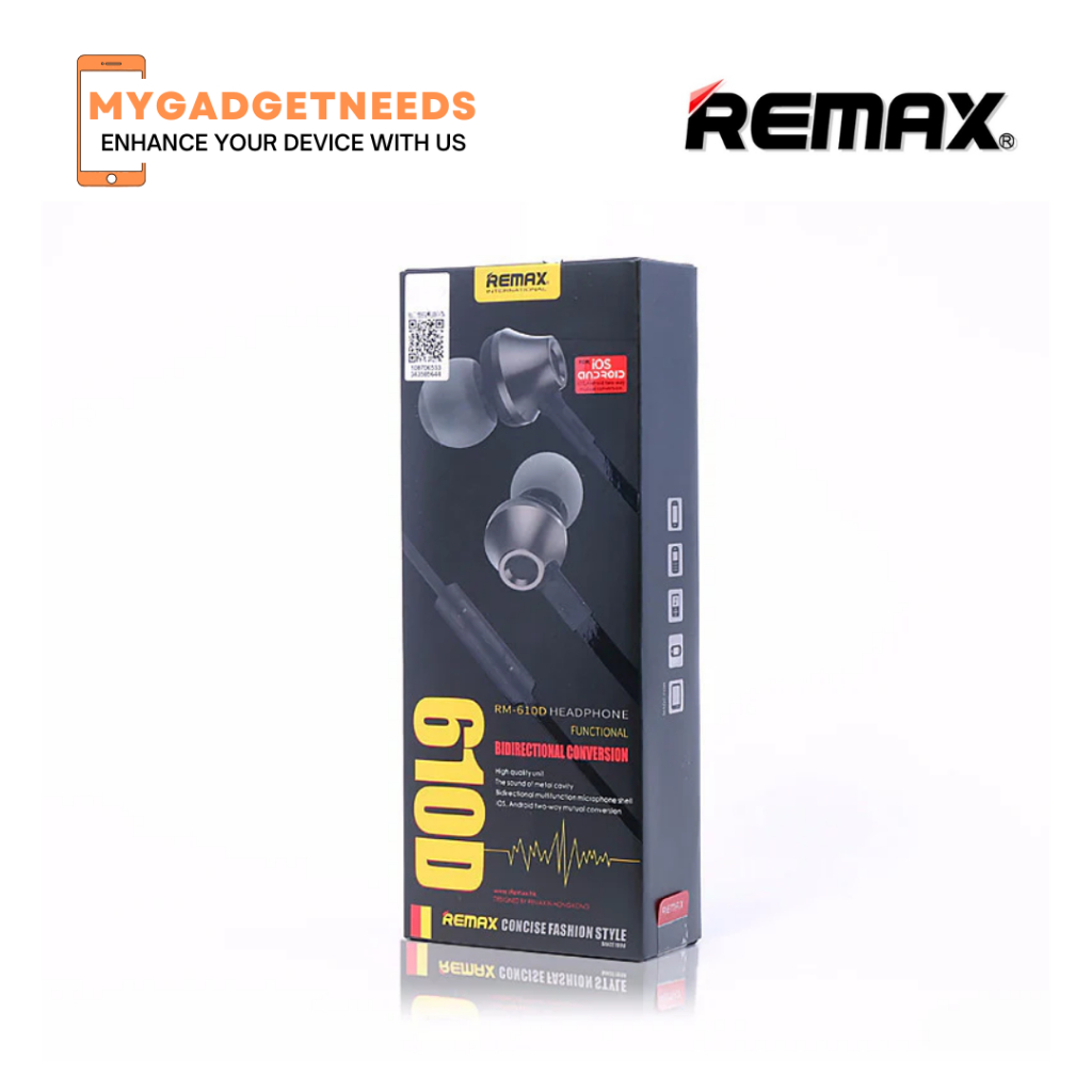 Jual Headset Earphone kabel Remax RM 610D Android / iOS Headphone ...