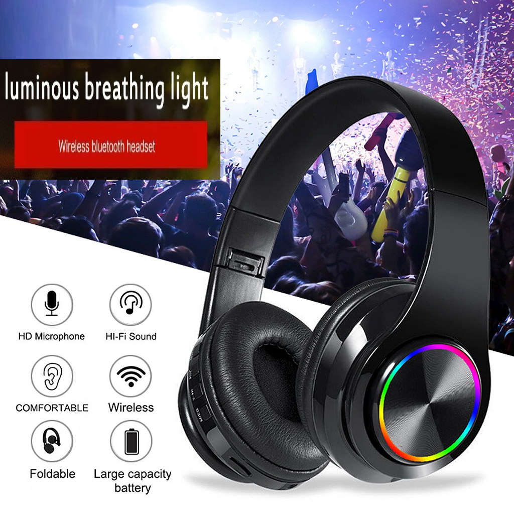 Jual B39 Wireless Headset Bando LED Bluetooth Headphone HiFi Bass Music ...