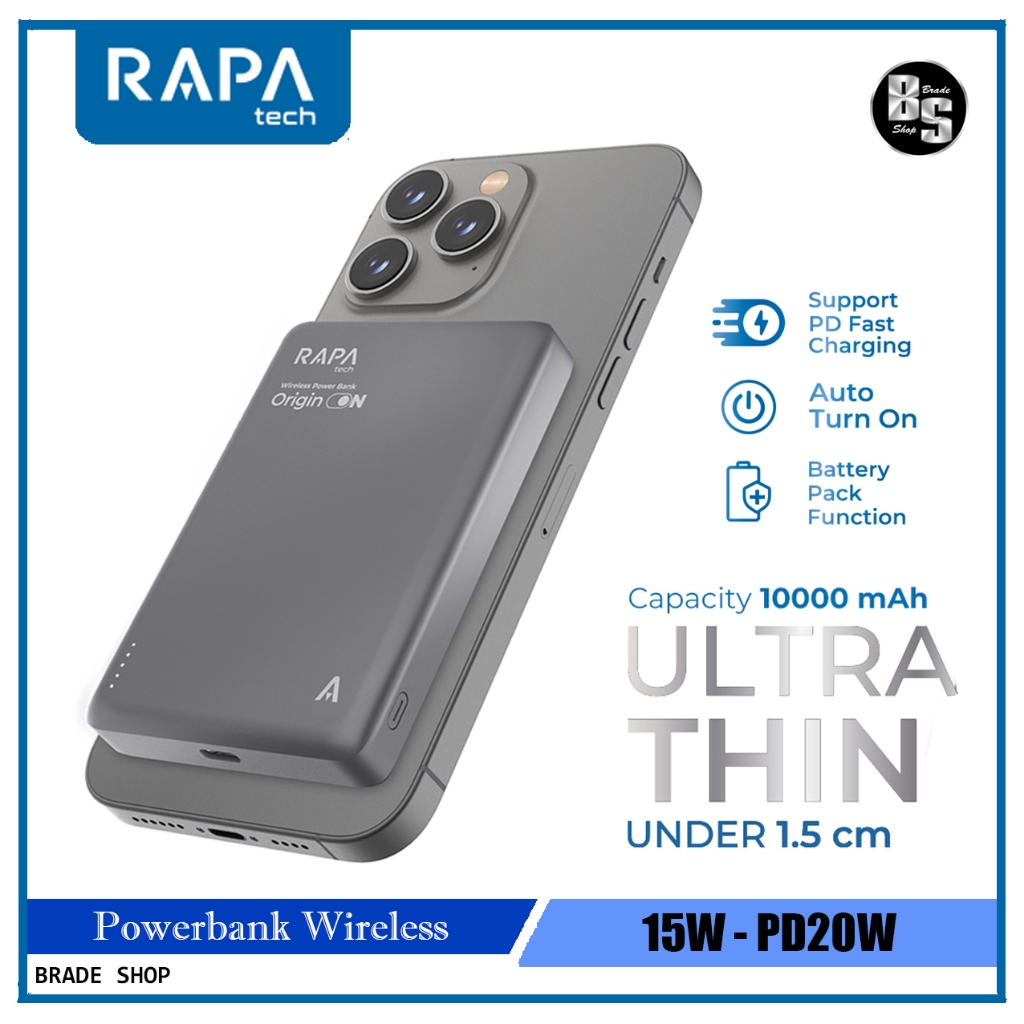 Jual RAPAtech PB3031 Origin ON Powerbank Magsafe Ultra Thin 5000mAh ...
