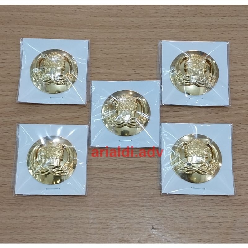 Jual paket murah pin korpri kuningan tumpuk bulat magnet isi 5 pcs ...