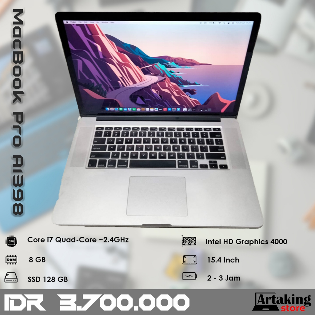 MacBook Pro 15-inch A1398 Corei7 8GBメモリ
