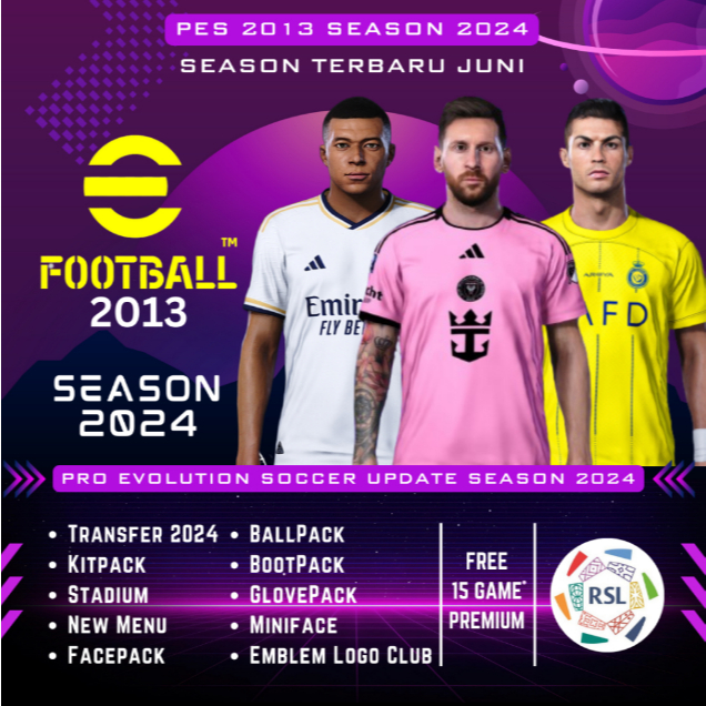 Jual PES 2013 PATCH 2024 - GAME PC ATAU LAPTOP || RSL DAN BONUS GAME ...