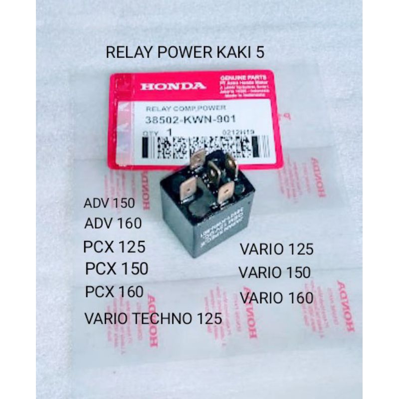 Jual relay kaki 5 relay pengisian relay comp power honda vario techno ...