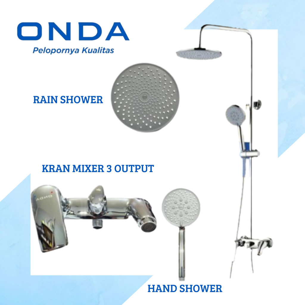 Jual ONDA rain showe r-fres set / kran shower mandi set / shower mandi ...