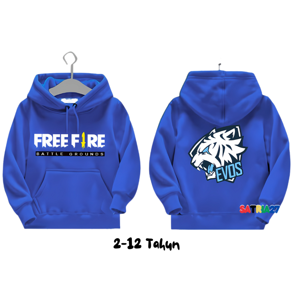 Jual Hoodie Free Fire Evos Anak / Hoodie anak / Jaket ff evos anak
