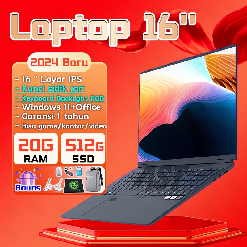 Laptop Intel N95 RAM 16GB 512GB SSD layar 16 inci tersedia di marketplace online Indonesia