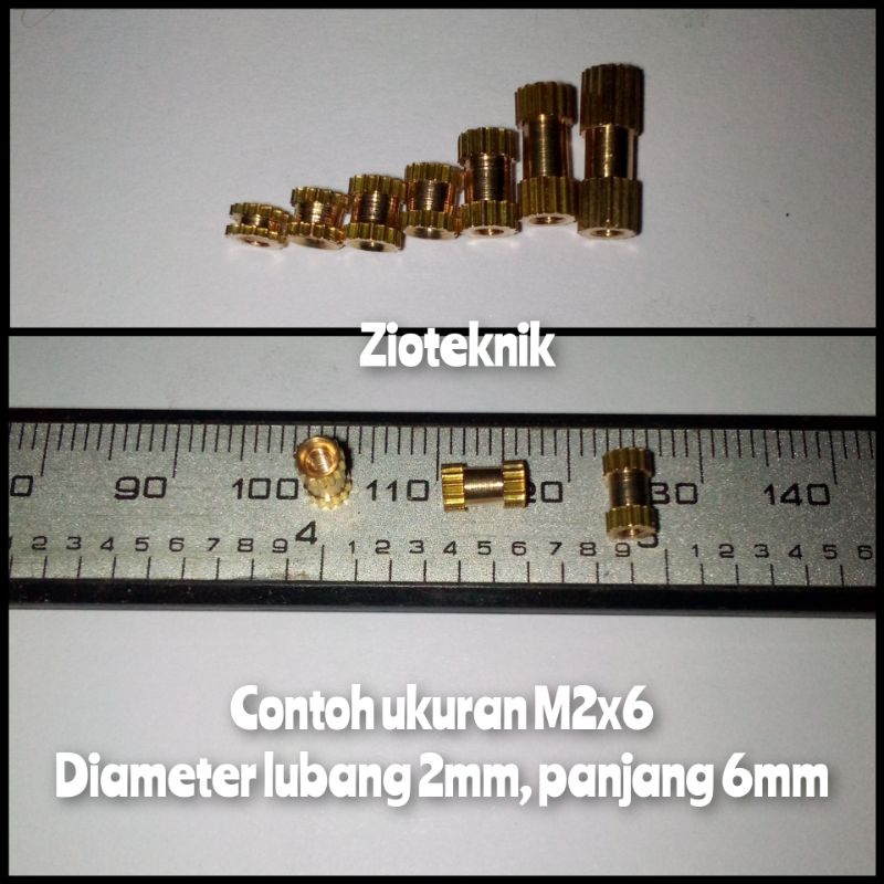 Jual MUR M2 BRASS KNURL INSERT NUT LAPTOP PRINTER 3D INJECTION MOLDING ...