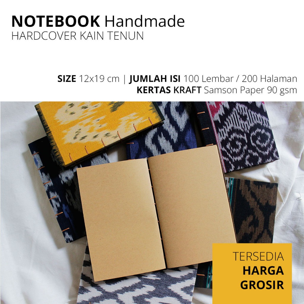 Jual Handmade Notebook / Buku Catatan - Hardcover Kain Tenun Etnik ...