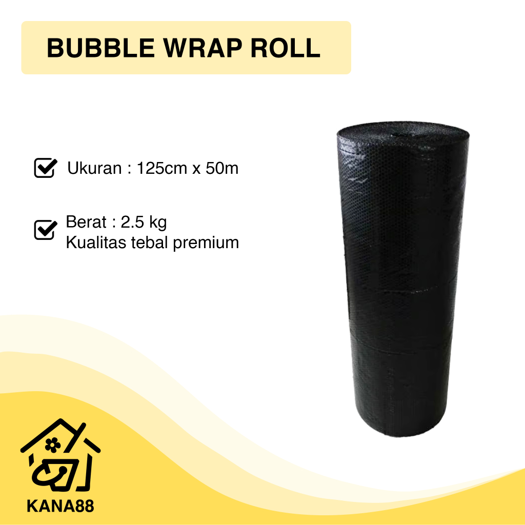 Jual Bubble Wrap Roll Hitam Besar 125cm x 50m Premium Plastik Packaging ...