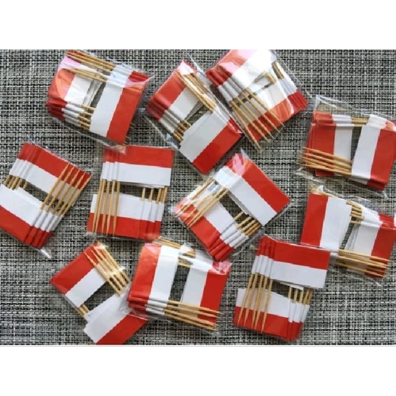 Jual Topper Bendera Merah Putih / Hiasan Nasi Tumpeng Kue Cupcake (10 ...